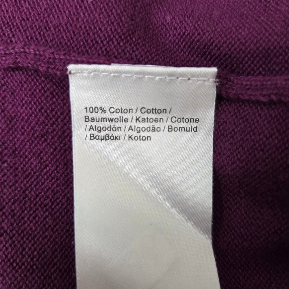 Lacoste Mens V-Neck Sweater Purple 100% Cotton Knit Logo Pullover XXL - Picture 6 of 6